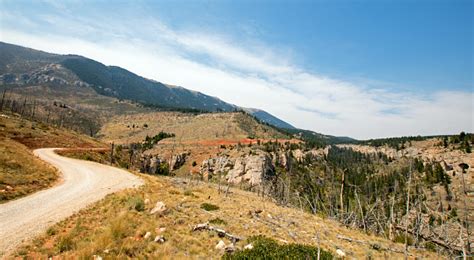 Crooked Creek Road Through The Pryor Mountains In Montana Usa Stock