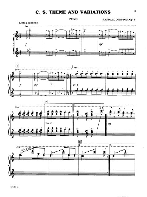 Cs Theme And Variations 1 Piano 4 Hands By Ra Jw Pepper Sheet Music