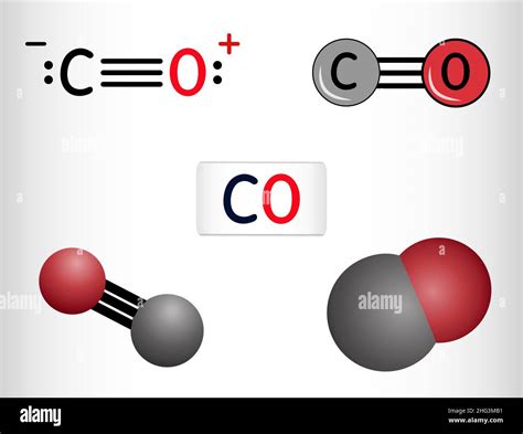 Monóxido De Carbono Molécula De Co Los átomos De Сarbon Y Oxígeno