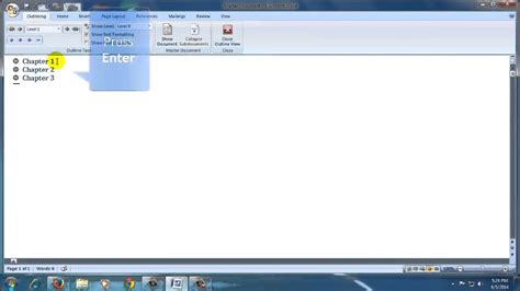 Working With Master Documents And Subdocuments In Word Youtube