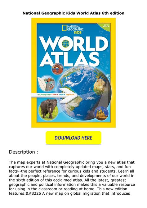 Pdf ️download ️ National Geographic Kids World Atlas 6th Edition By
