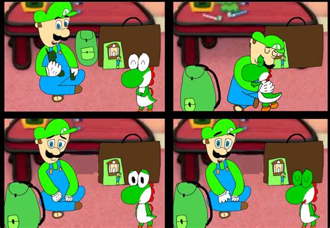 Luigi And Yoshis Goodbye By Usadude On Deviantart