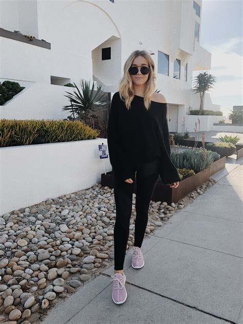 Black Marled Knit Sweatshirt In 2020 Pink Trainers Outfit Black