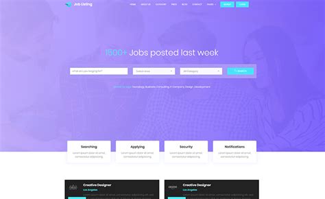 JobListing Free HTML Corporate Website Template For Job Board