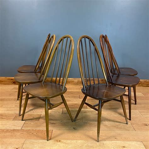6 Ercol Windsor Quaker Dining Chairs / Mid Century / Ercol Retro Chairs