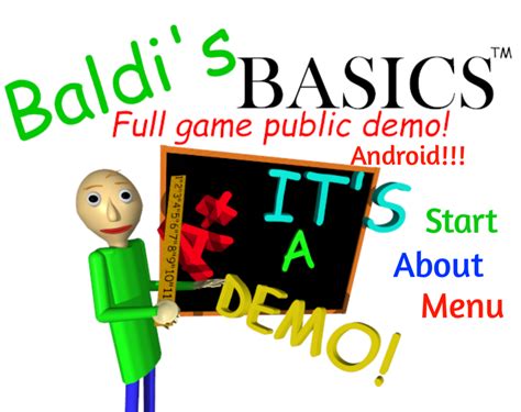 Baldi's basics full game early demo Android by BaldiSonicFilms YT for ...
