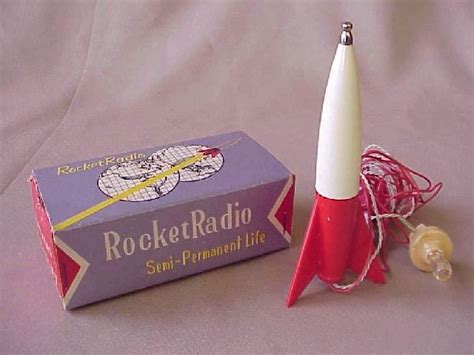 Late 50s Early 60s Rocket Shaped Toy Crystal Radio Set Did You