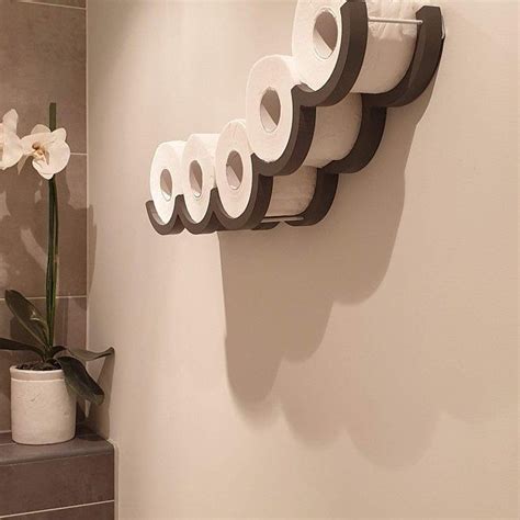 Toilet Paper Holder Shelf Wc Roll Wall Mount Wood Floating Etsy