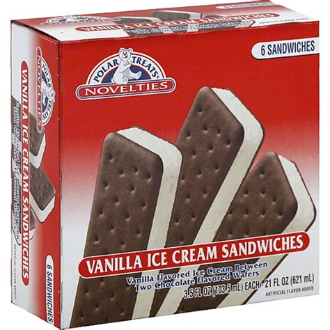 Polar Treats® Vanilla Ice Cream Sandwiches 6 Ct Box Non Dairy Ice