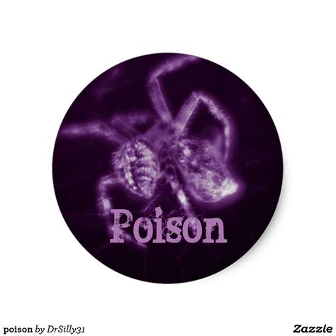 Poison Classic Round Sticker Halloween Stickers Easy Peel Decorated