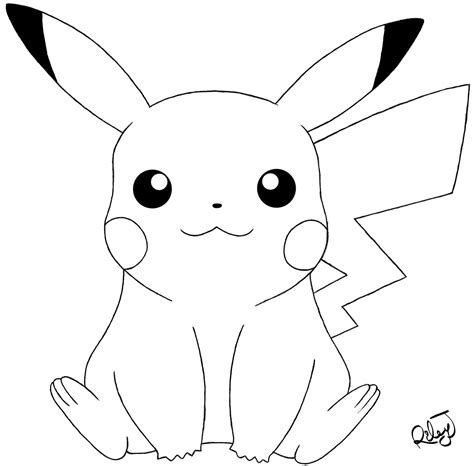 Simple Pikachu Coloring Pages