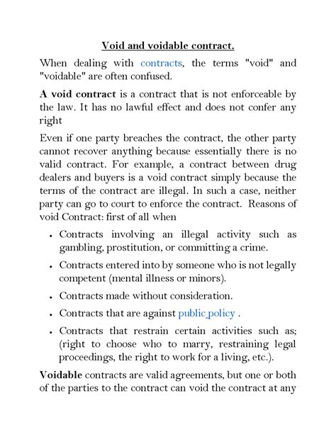 Void And Voidable Contract Docsity