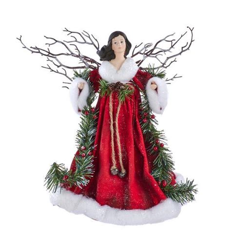 Kurt Adler 14 Woodland Red Christmas Tree Angel Topper Twig Wings Ebay