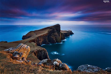 Rocks Lighthouses Archipelago Sea Scotland Beautiful Views