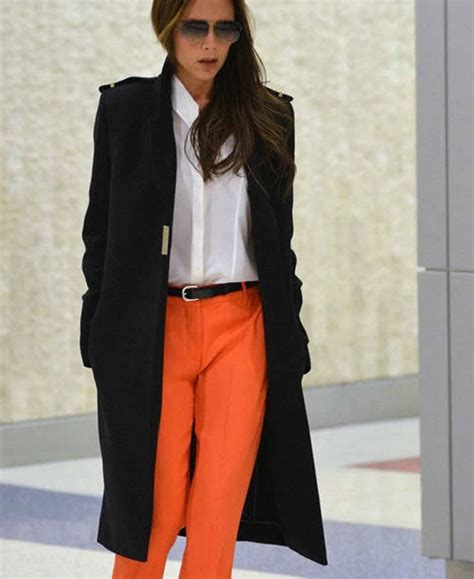 New Victoria Beckham Winter Black Wool Coat Fashion Warm Long Sleeve Coat Long Sleeves Coats