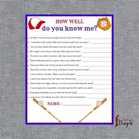 How Well Do You Know Me Baby Trivia 1st Birthday Game Etsy