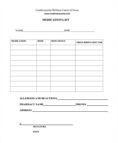 We did not find results for: Printable Medication List - 8+ Free PDF Documents Download ...