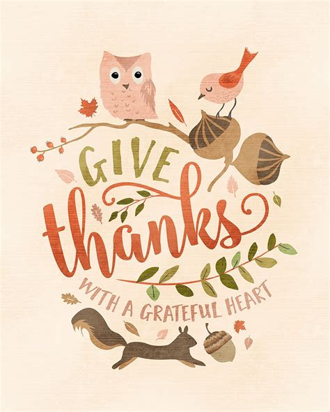 Give Thanks With A Grateful Heart Thanksgiving Printable Etsy