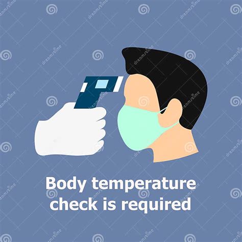 Simple Flat Illustration Showing Body Temperature Check Sign During