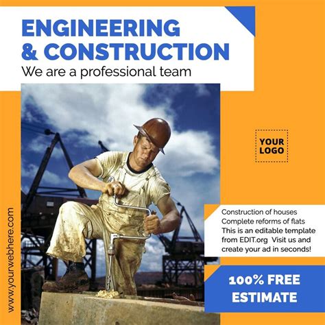 Free Construction Company Poster And Banner Templates
