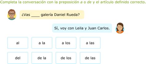Ixl The Prepositions A And De And The Contractions Al And Del Spanish