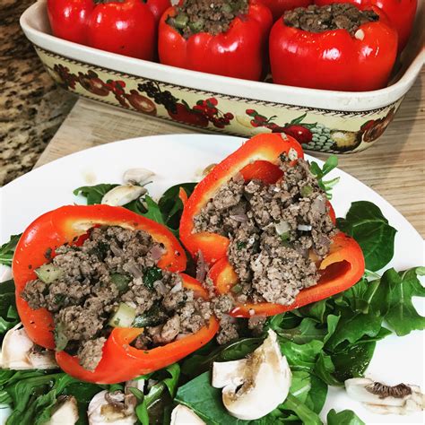 stuffed red bell pepper recipe positively stacey