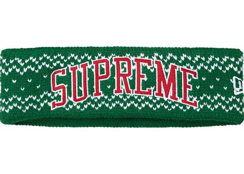 Supreme New Era Arc Logo Headband Fw17 Green Fw17 Us