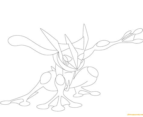 Pokemon Greninja Coloring Pages At Getcolorings Com Free Printable Pdmrea