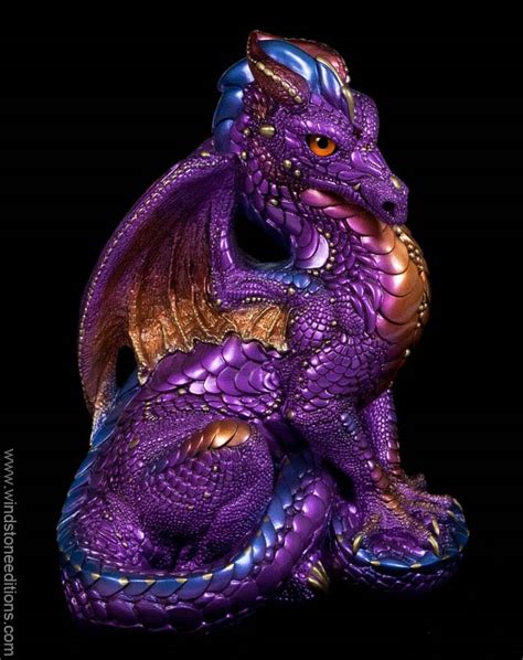 Mother Coiled Dragon Amethyst Windstone Editions