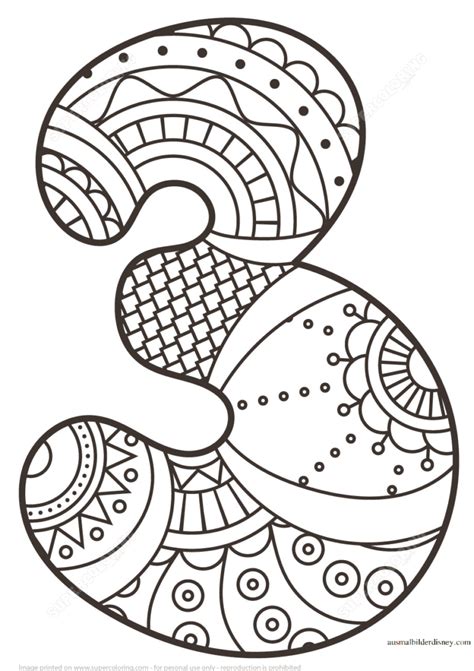 Ausmalbilder Zentangle Zahlen Kostenlos Zum Ausdrucken 11 Malvorlagen