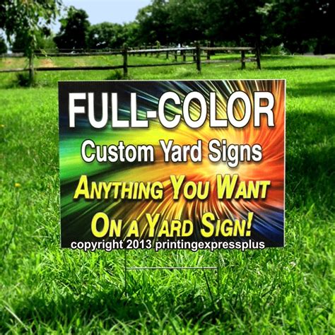 18x24 Full Color Custom Yard Signs Printed Two Sides Etsy