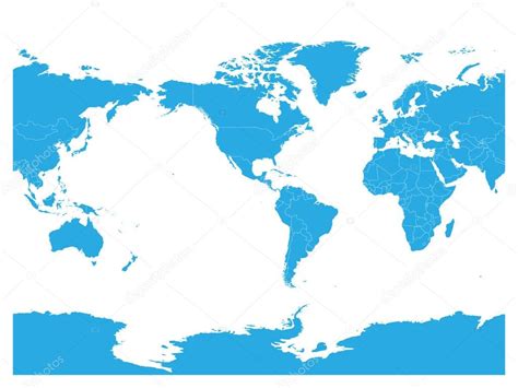Mapa Del Mundo Azul Alto Detalle América Centró Mapa Político