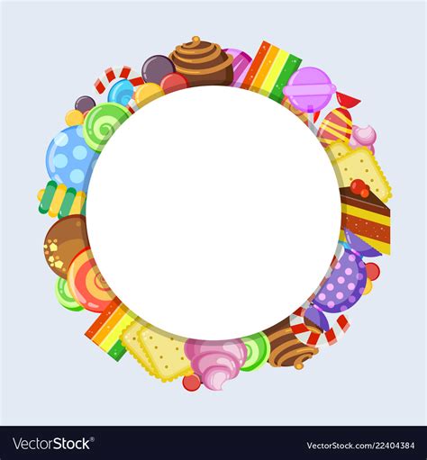 Sweets Circle Shape Candies Lollipop Jelly Vector Image