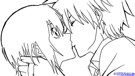 How To Sketch An Anime Kiss Step By Step Anime People Anime Draw