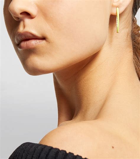 Melissa Kaye Yellow Gold And Diamond Medium Cristina Earrings Harrods Us