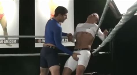 Ballbusting A Two Gay Men Wrestling In Spandex