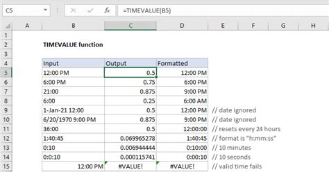 Excel Timevalue Function Exceljet