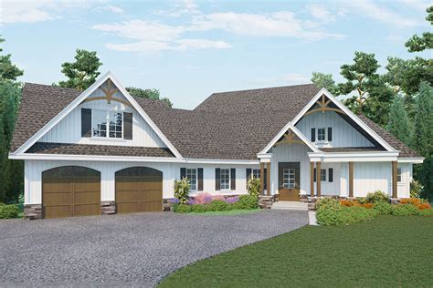 New American Craftsman House Plan With Bonus Room Above Garage