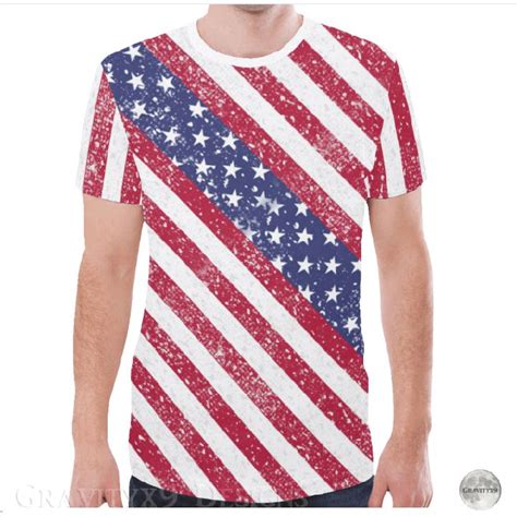 American Flag Distressed New All Over Print T Shirt For Men Model T45