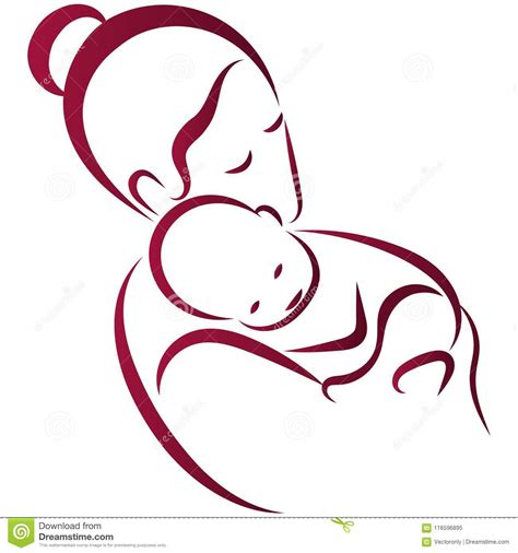 Collection by brenda barkes • last updated 8 weeks ago. Mother with baby line art stock vector. Illustration of ...