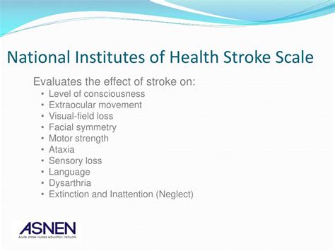 Ppt Application Of The National Institutes Of Health Stroke Scale And