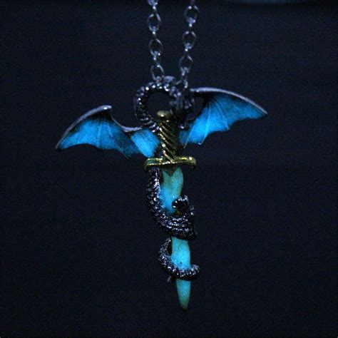 Dragon Sword Glow In The Dark Necklace Fanduco