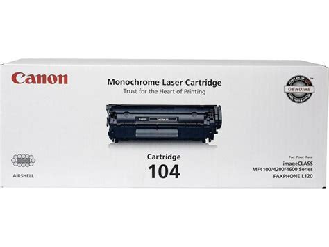 Canon 104 Black Toner Cartridge Standard 0263b001 661825