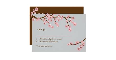 Cherry Blossom Garden Rsvp W Envelopes Card Zazzle