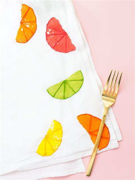 Make Citrus Tea Towels Dollar Store Crafts