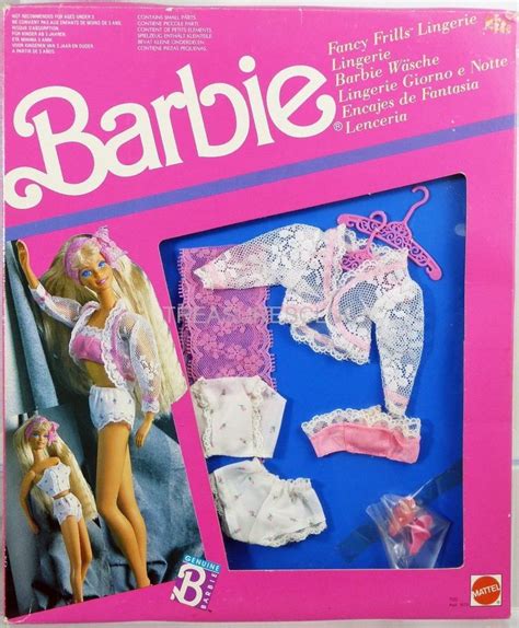 1989 barbie fancy frills lingerie strapless bra and cami underwear panties lace head scarf and
