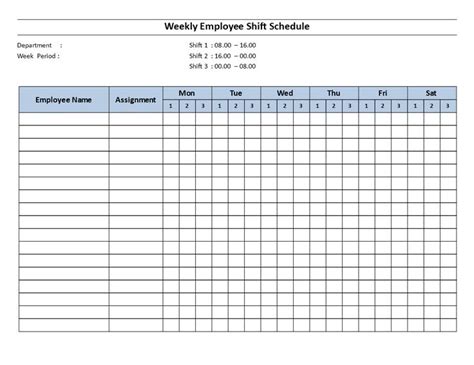 Weekly Employee Hour Shift Schedule Mon To Sat Download This Free Weekly Employee Hour