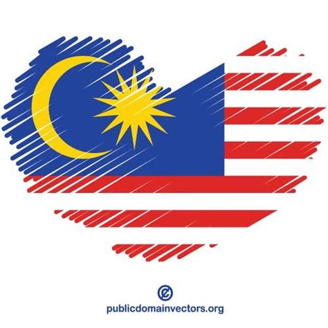 We celebrate by waving the. I love Malaysia | Public domain vectors