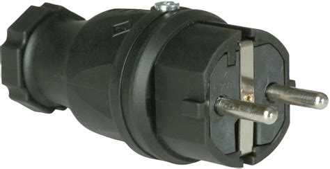 16a 230v Schuko Rubber Safety Plug Pce Cpc