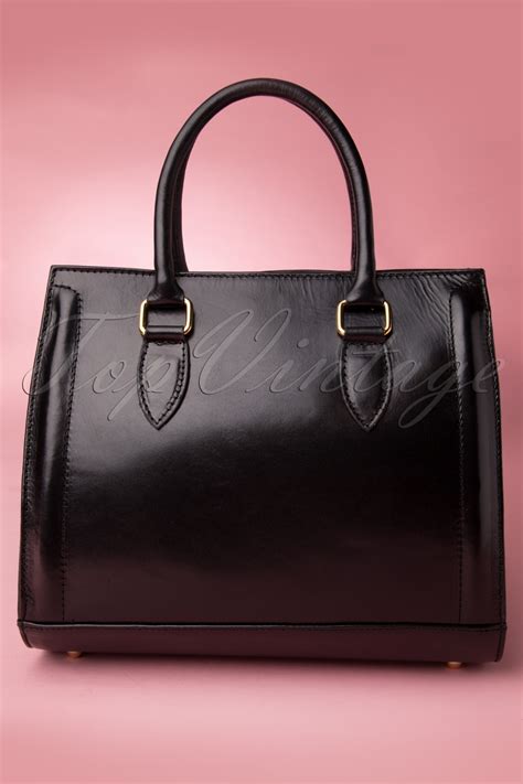 S Classy Black Leather Handbag